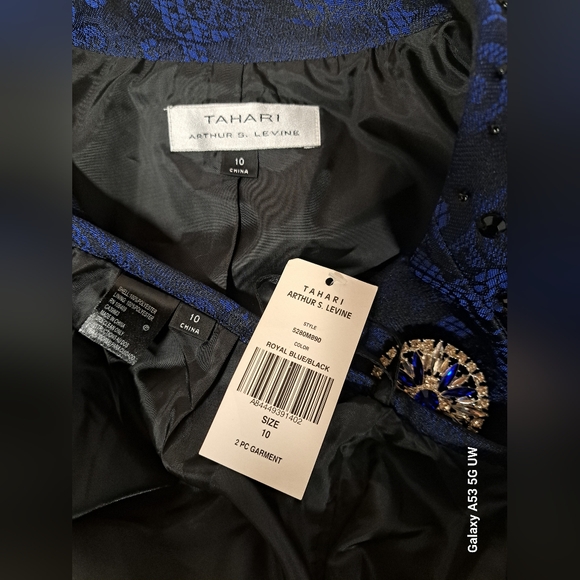Tahari Arthur S. Levine Royal Blue/Black 2 PC Skirt Suit 10 Ronnie Style New - Picture 7 of 12